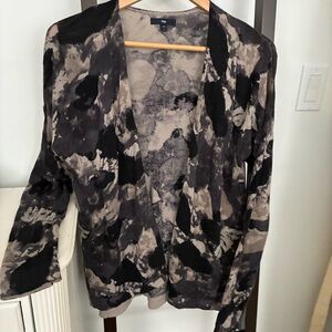 GAP Women's Black and Gray Abstract cardigan. Soft cotton blend. Size large